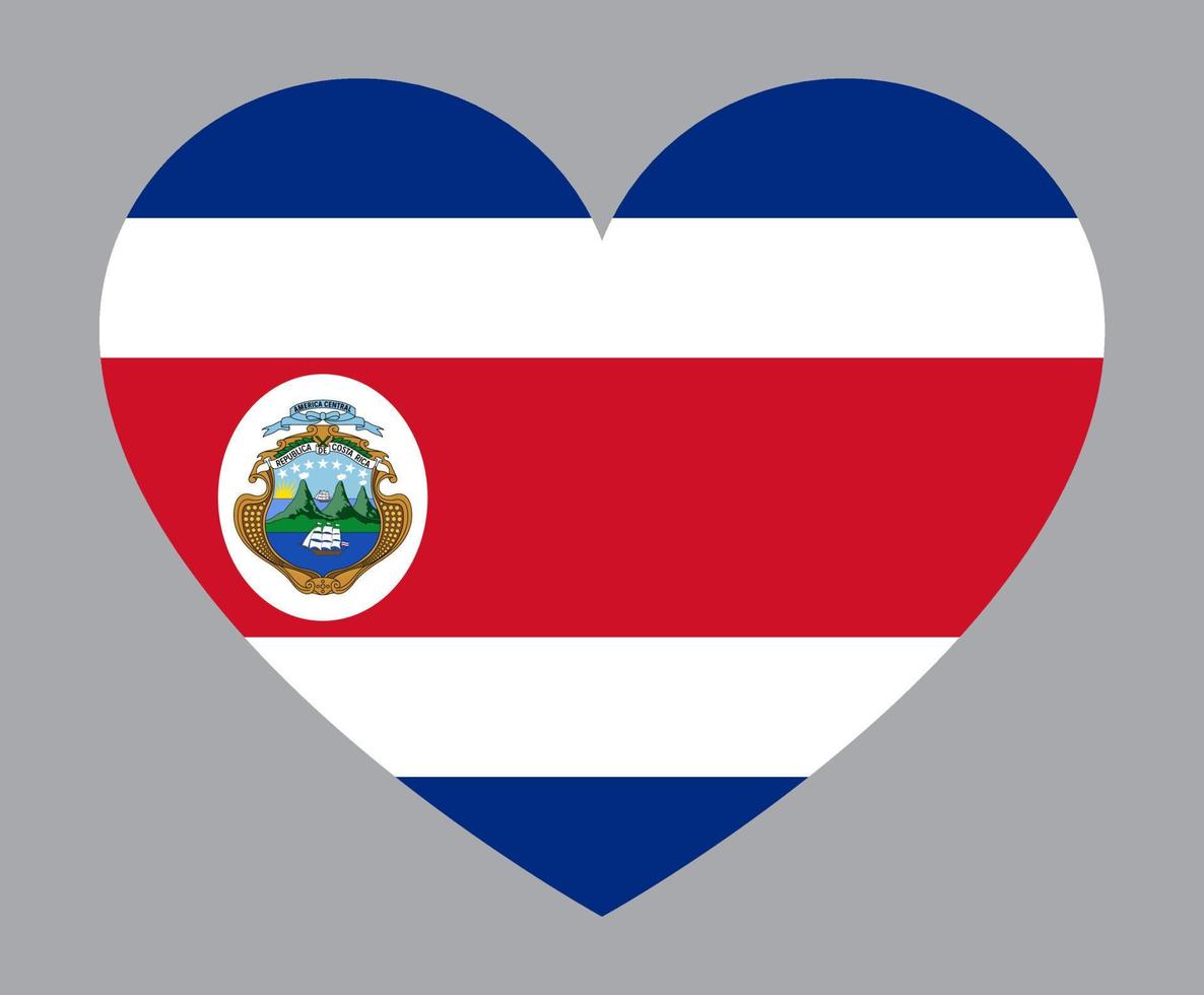 flat heart shaped Illustration of Costa Rica flag vector