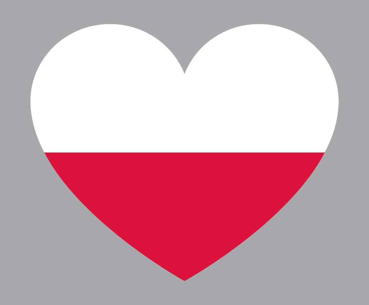flat heart shaped Illustration of Poland flag vector