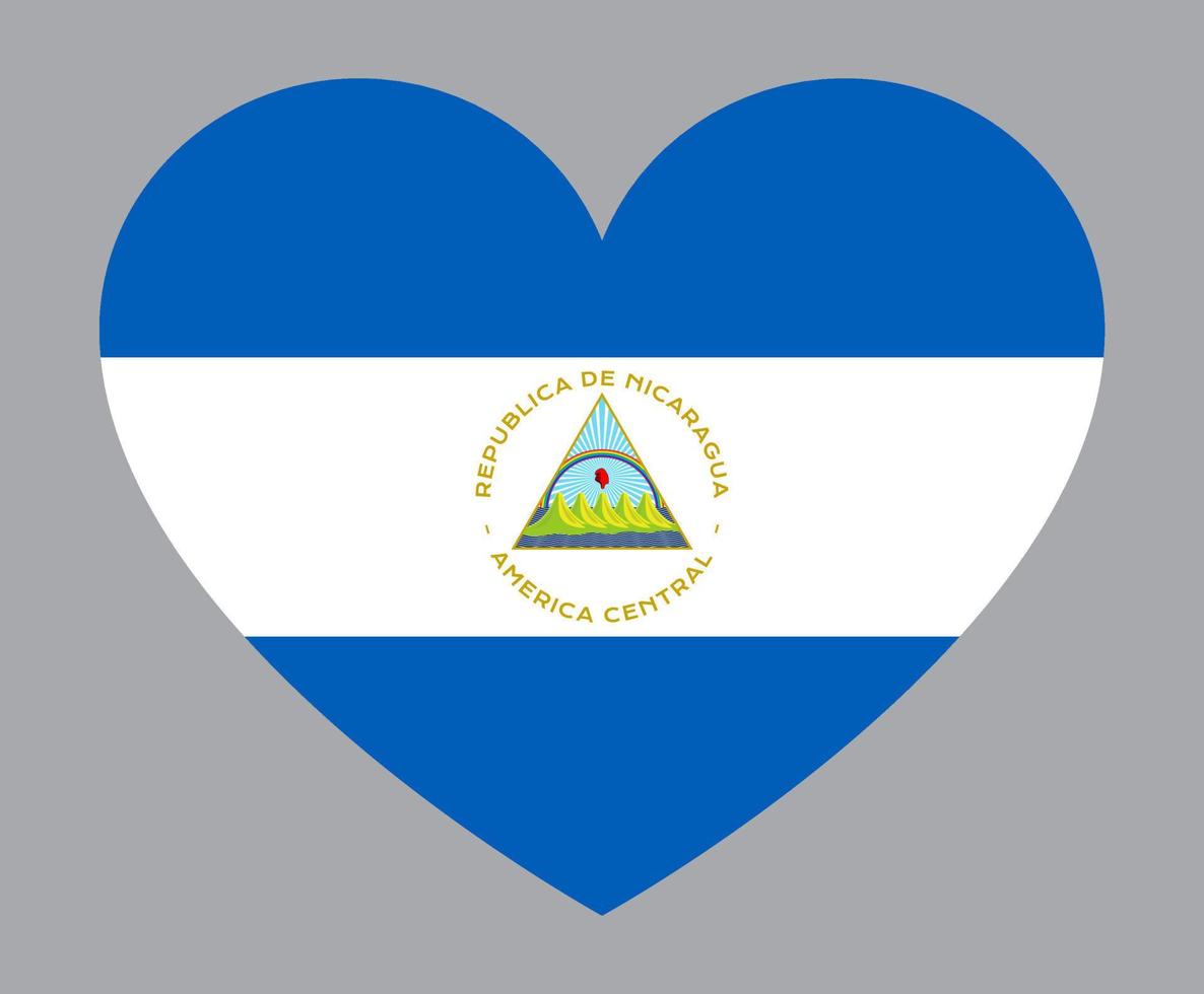 flat heart shaped Illustration of Nicaragua flag vector