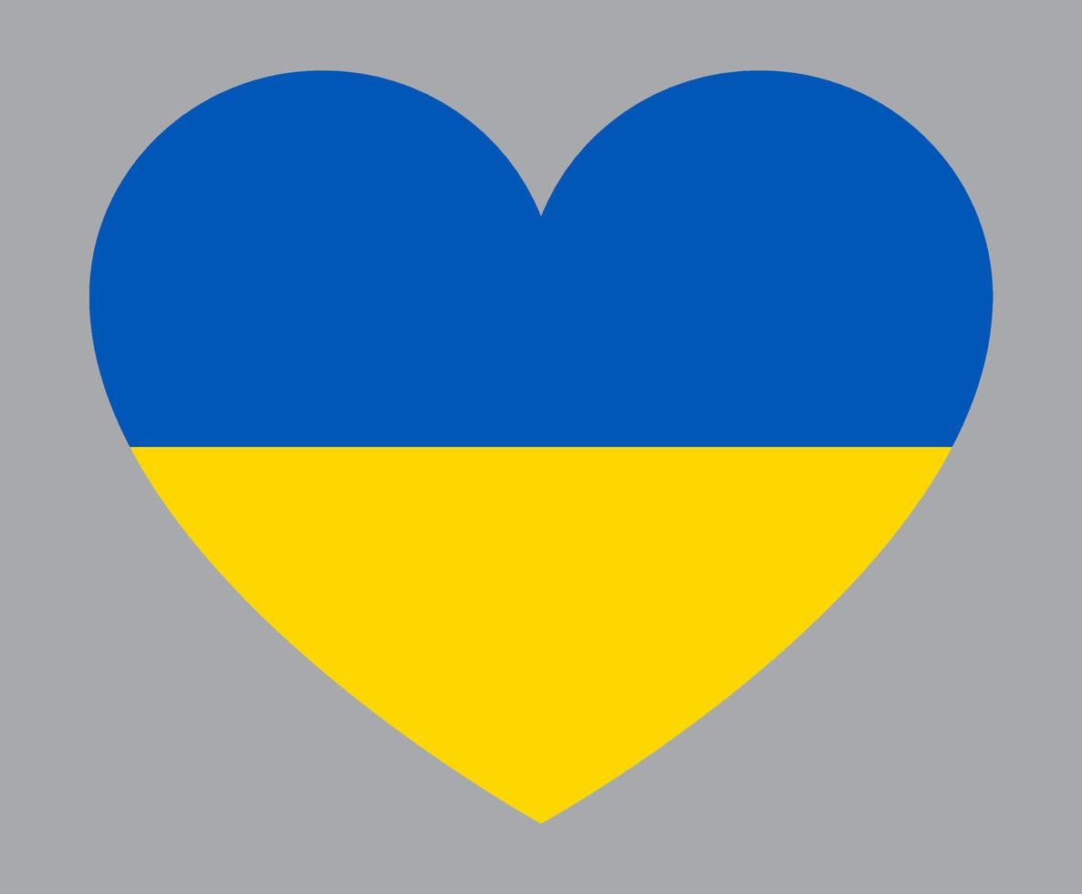 flat heart shaped Illustration of Ukraine flag vector