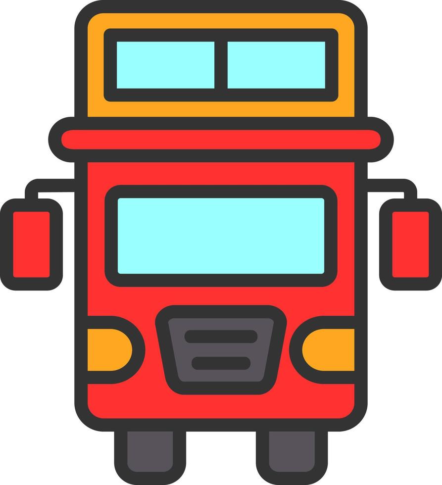 diseño de icono de vector de autobús de dos pisos