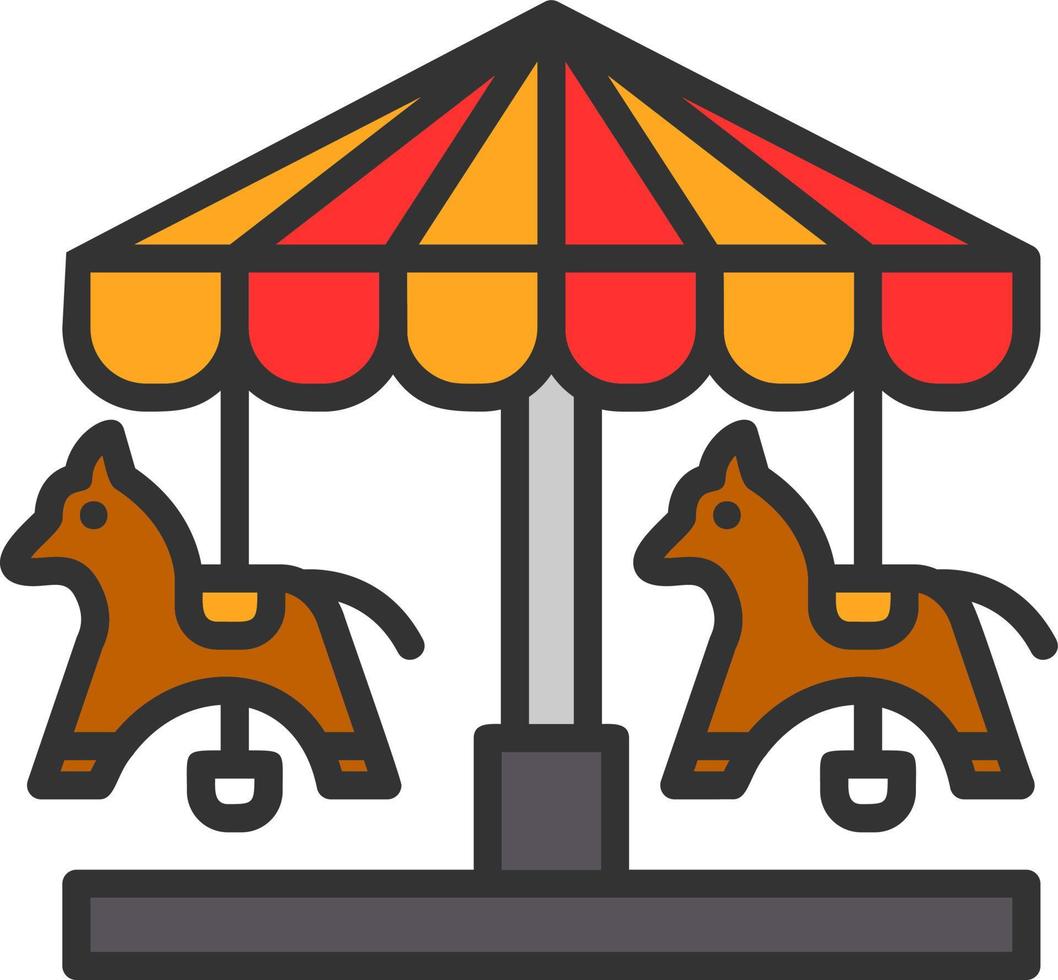 Merry Go Round Vector Icon Design