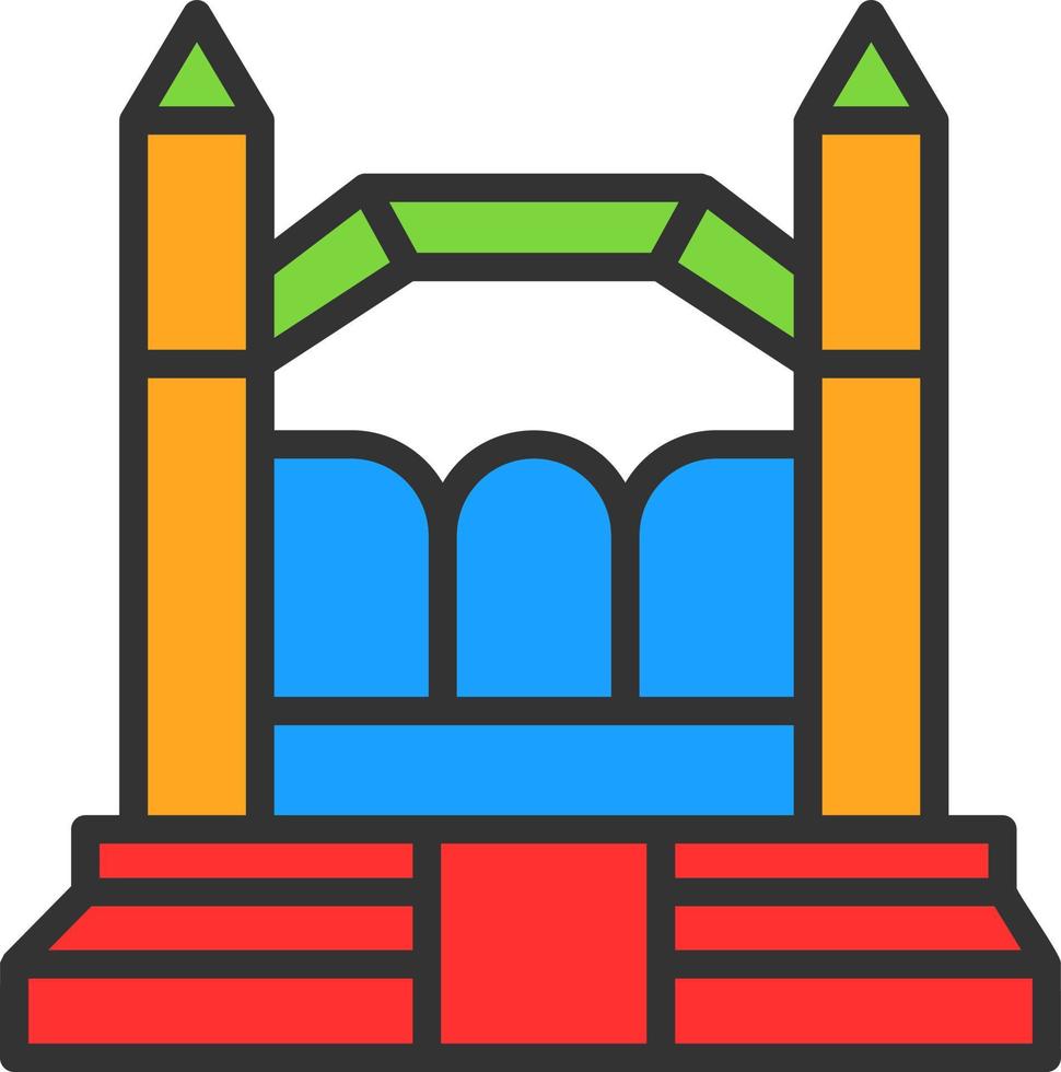 diseño de icono de vector de castillo hinchable