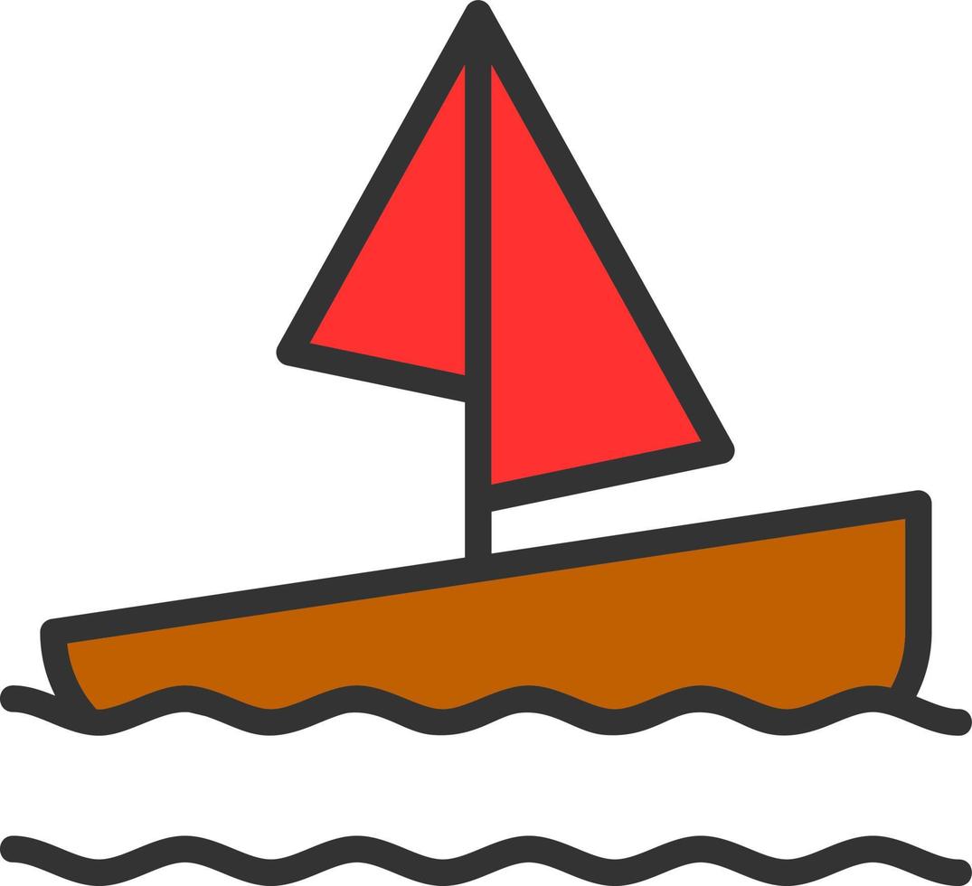 Sailing Boat Vector Icon Design