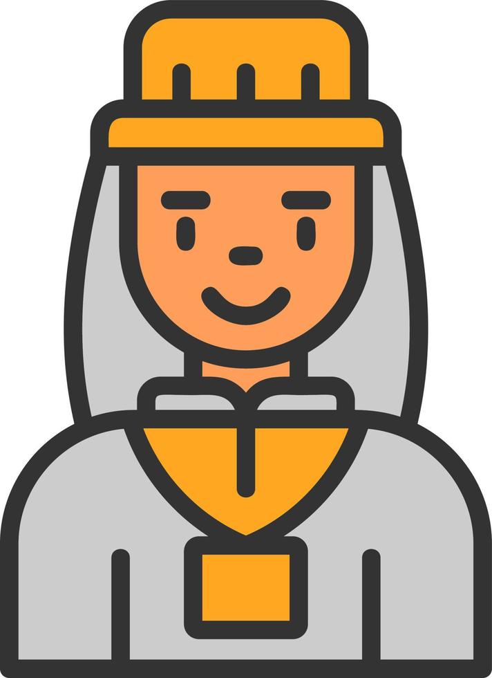 Tour Guide Woman Vector Icon Design