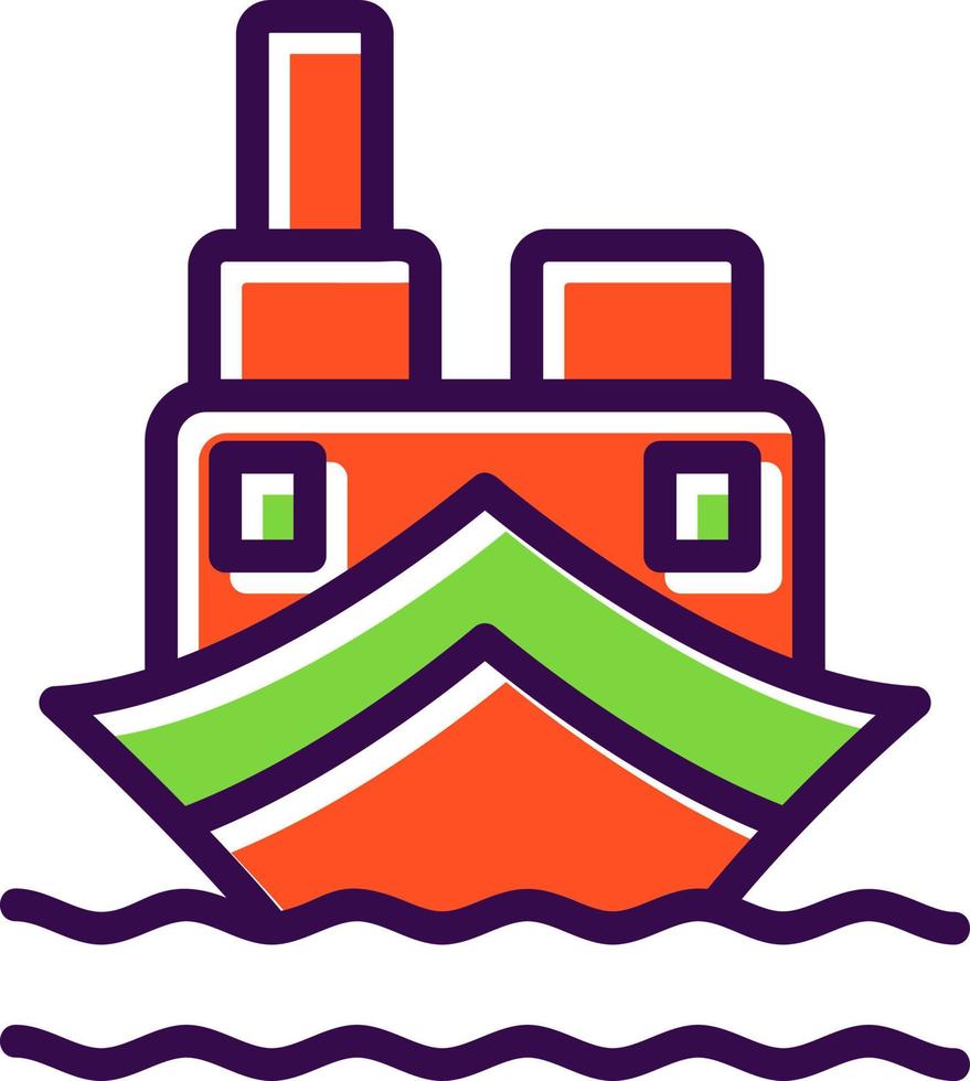 Cargo Boat Vector Icon Design