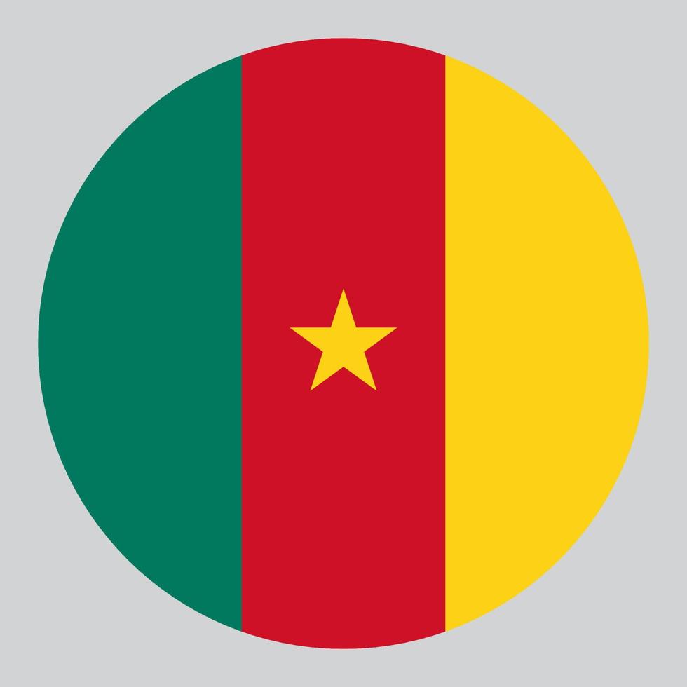 flat circle shaped Illustration of cameroon flag vector