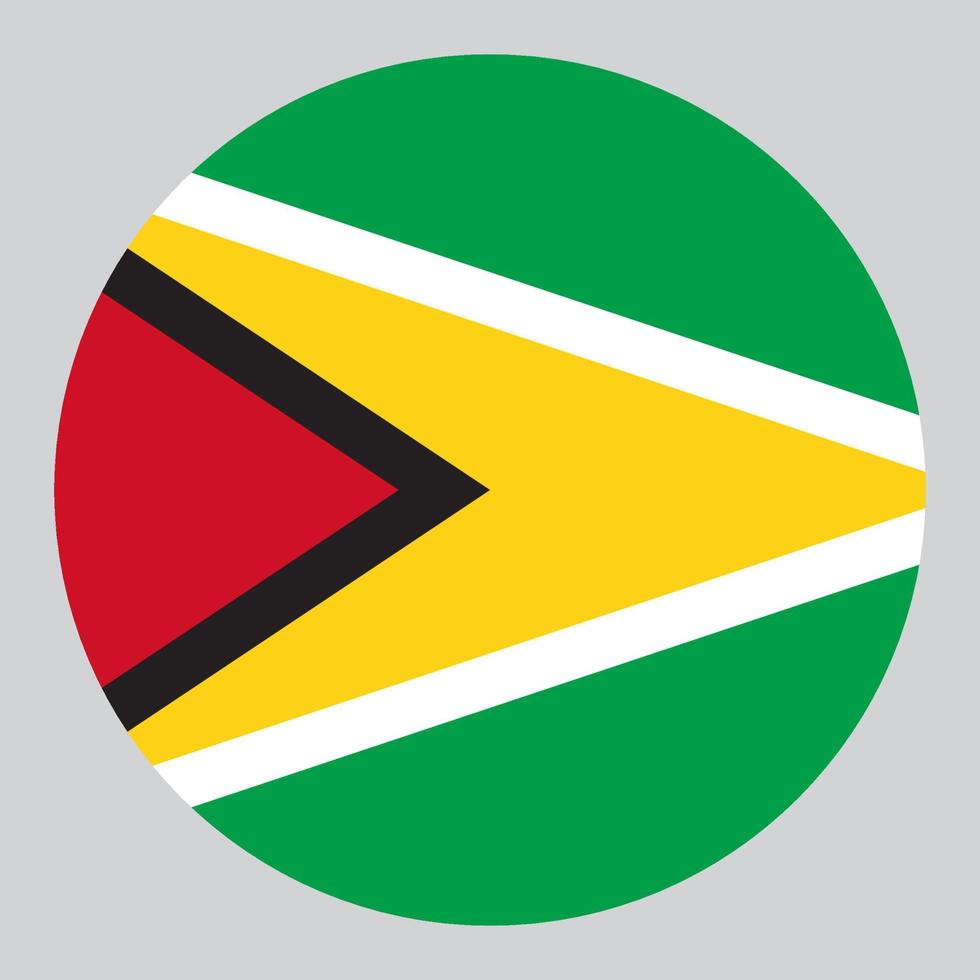 flat circle shaped Illustration of Guyana flag vector