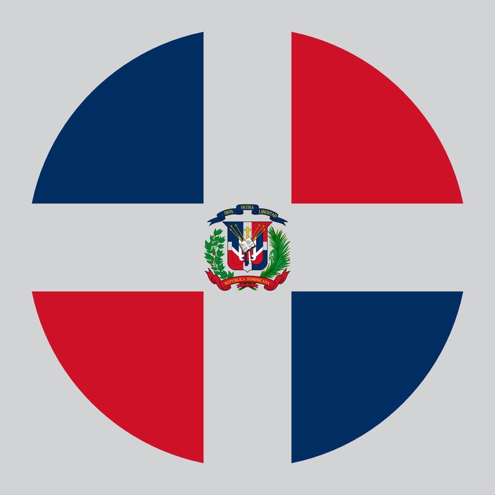 ilustración en forma de círculo plano de la bandera de la república dominicana vector
