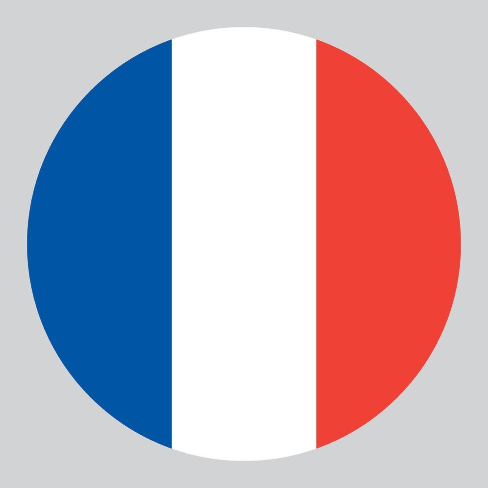 flat circle shaped Illustration of France flag vector