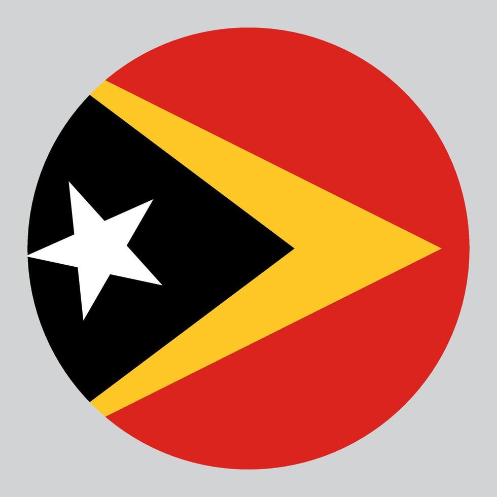 flat circle shaped Illustration of East Timor flag vector