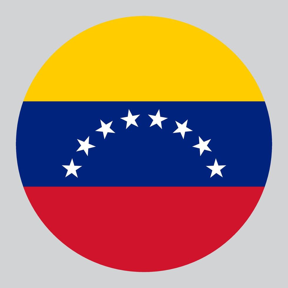 flat circle shaped Illustration of Venezuela flag vector