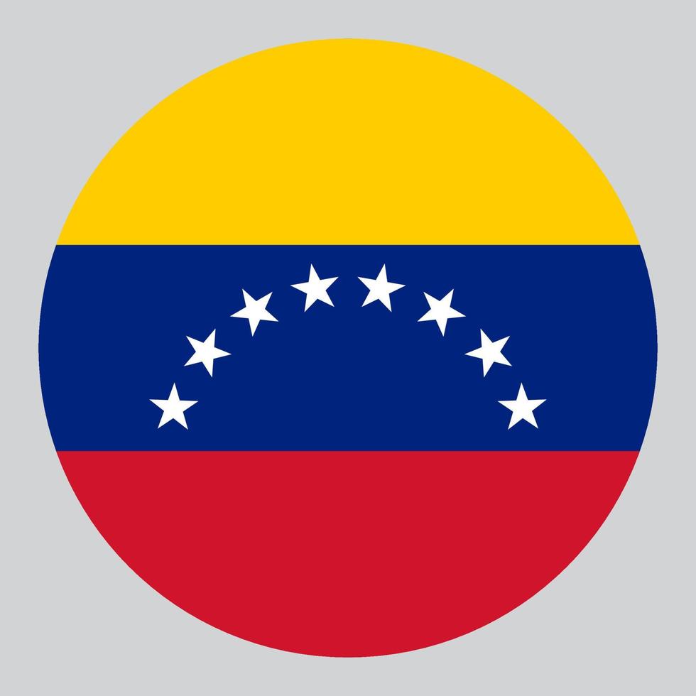 ilustración en forma de círculo plano de la bandera de venezuela vector