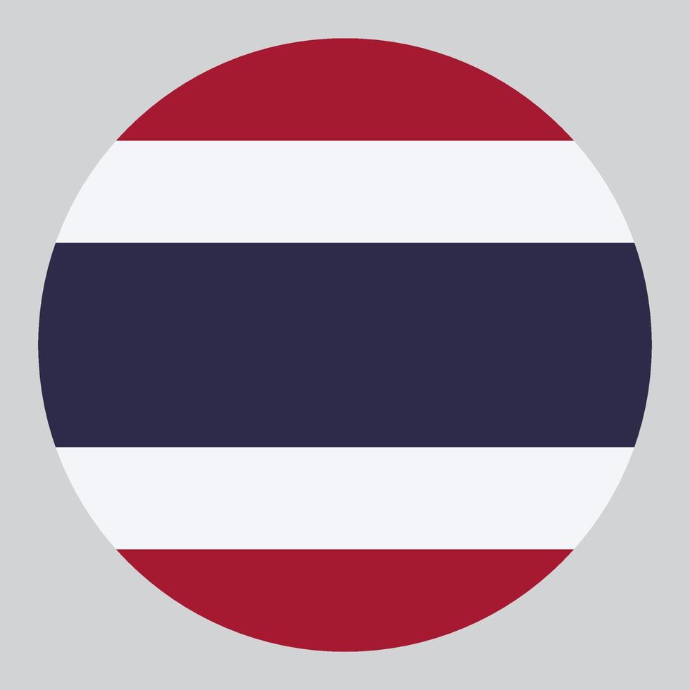 flat circle shaped Illustration of Thailand flag vector