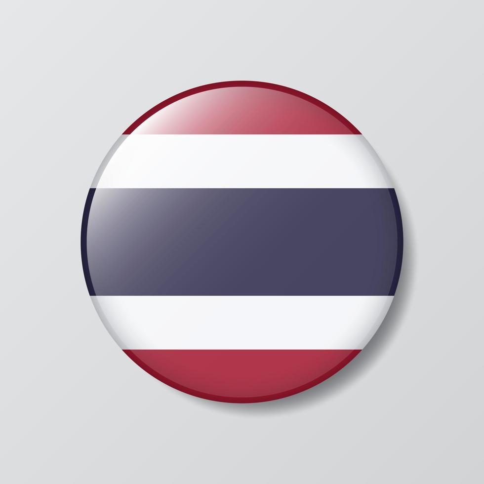 glossy button circle shaped Illustration of Thailand flag vector