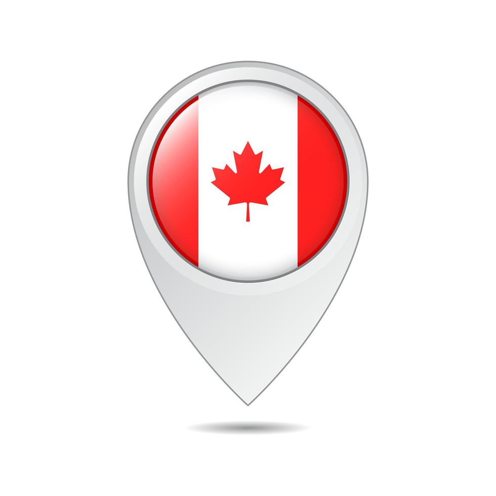 map location tag of Canada flag vector