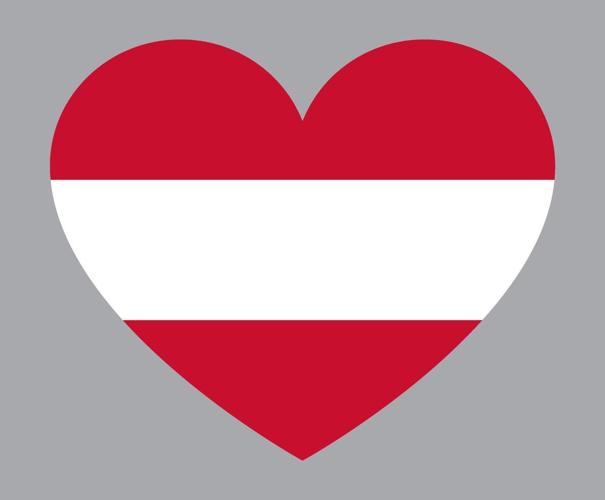 ilustración plana en forma de corazón de la bandera de austria vector