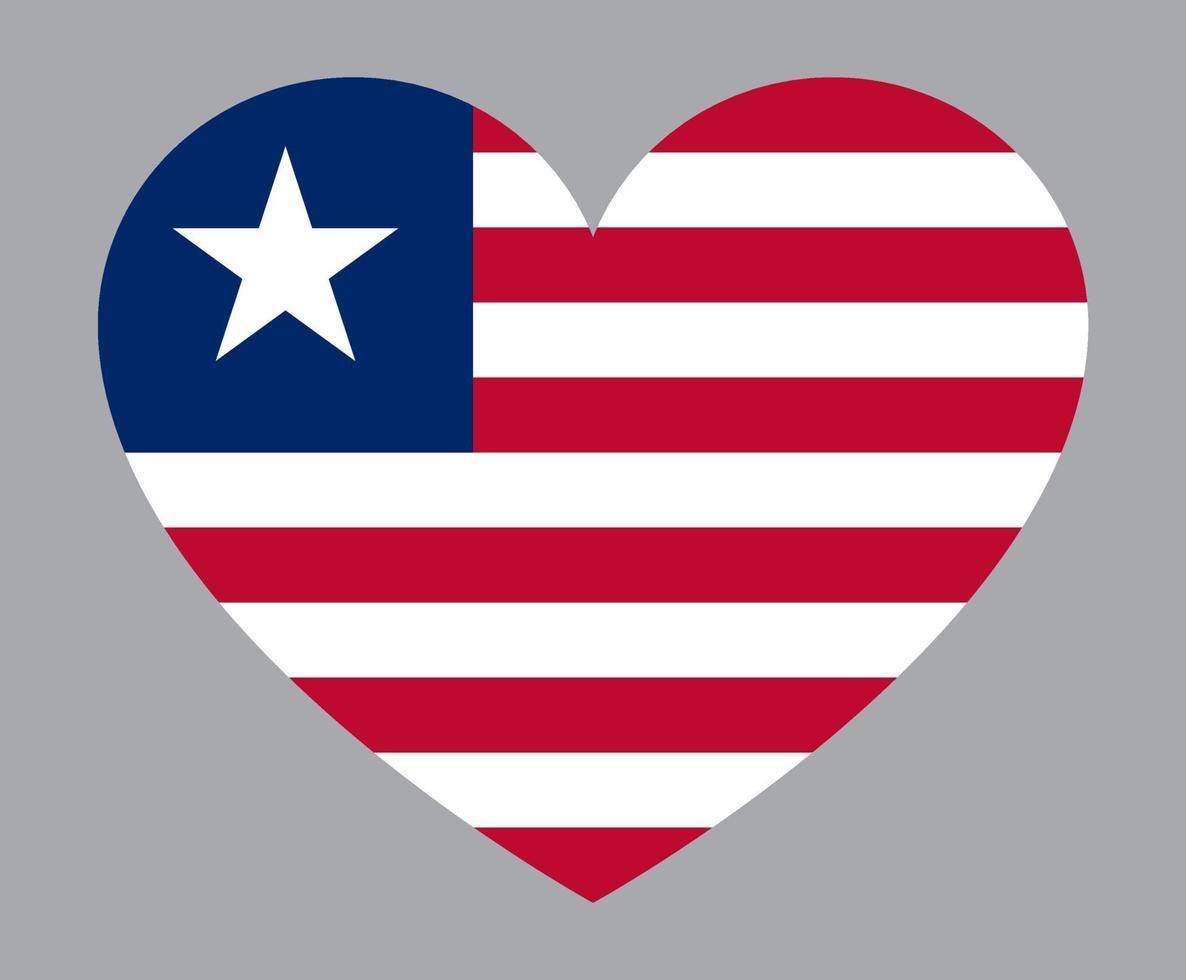 flat heart shaped Illustration of Liberia flag vector