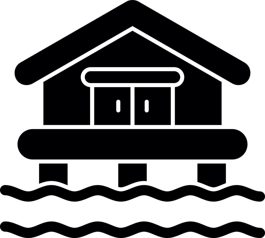 Beach House Vector Icon Design