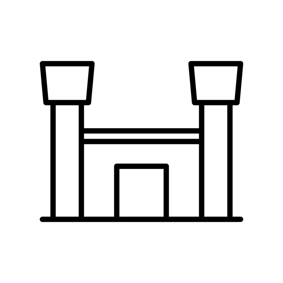 vector de estilo de línea plana de icono de edificio de prisión para diseño gráfico y web