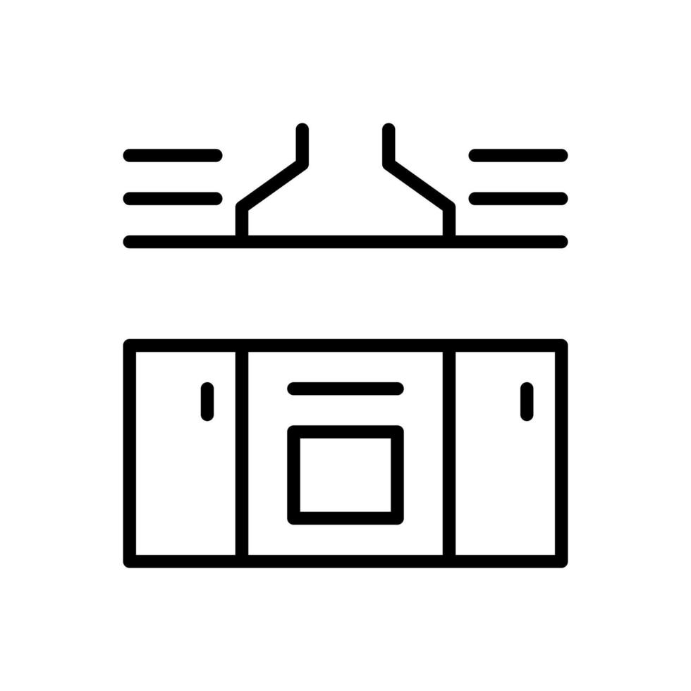 vector de estilo de línea plana de icono de hotel de cocina para diseño gráfico y web