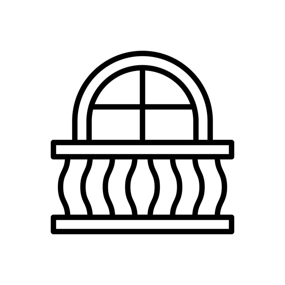 balcony hotel icon flat line style vector for graphic and web design