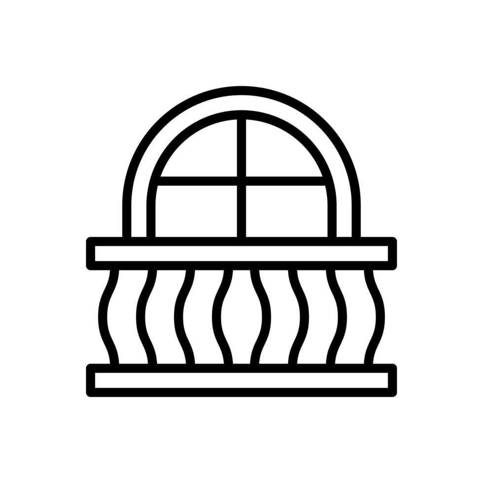 vector de estilo de línea plana de icono de hotel de balcón para diseño gráfico y web