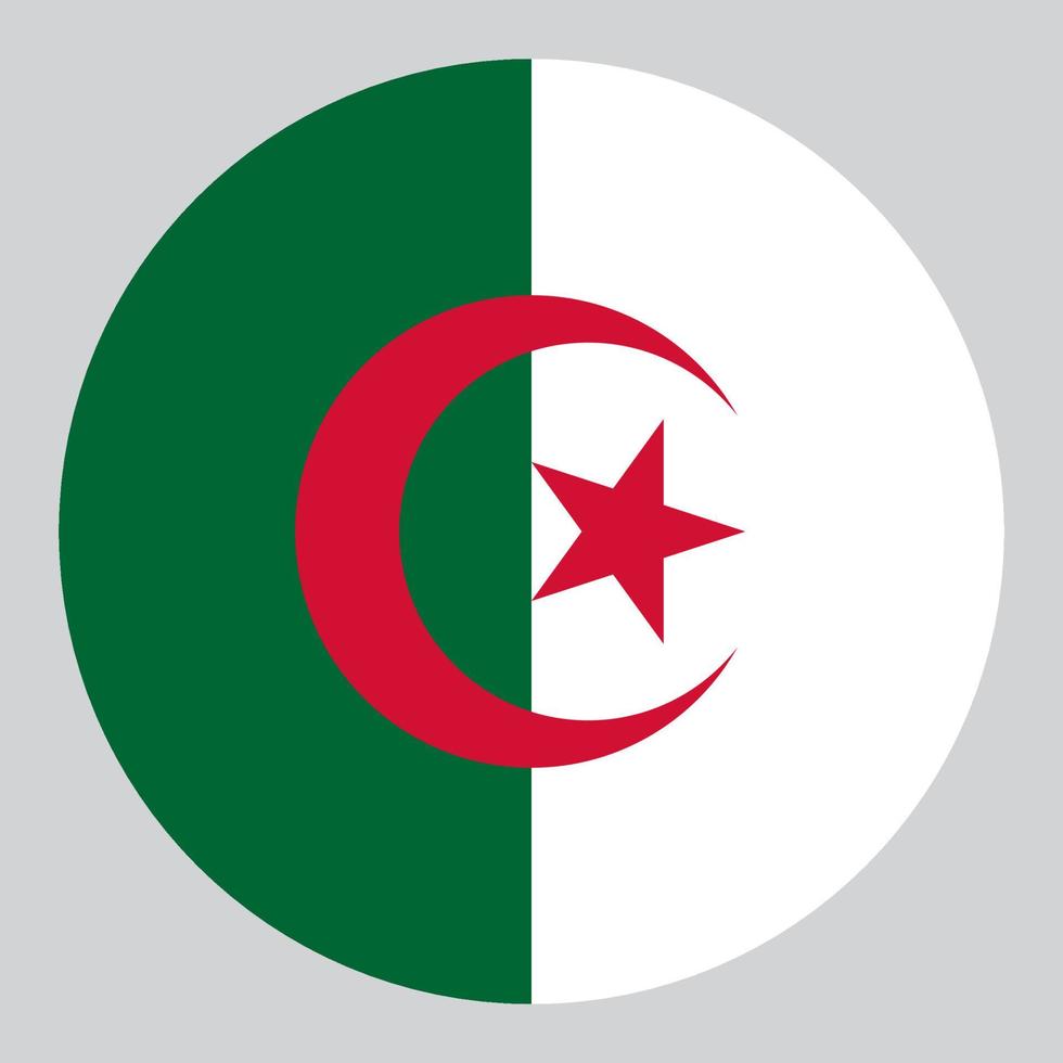 flat circle shaped Illustration of algeria flag vector