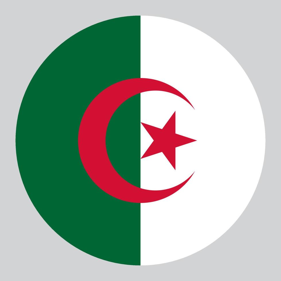 flat circle shaped Illustration of algeria flag vector