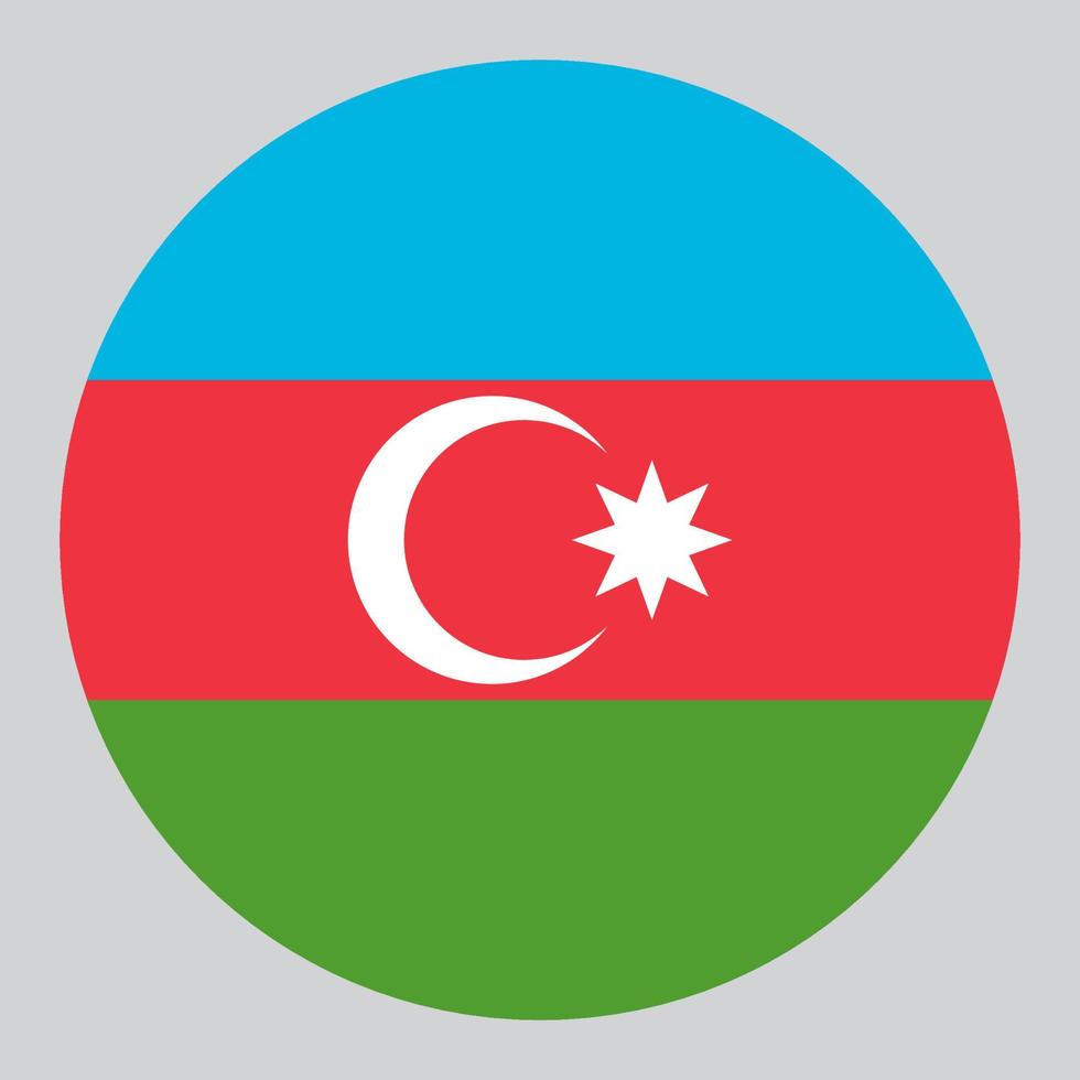 flat circle shaped Illustration of Azerbaijan flag vector