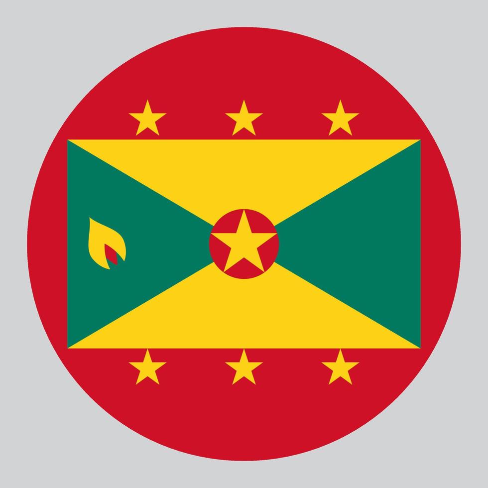 flat circle shaped Illustration of Grenada flag vector