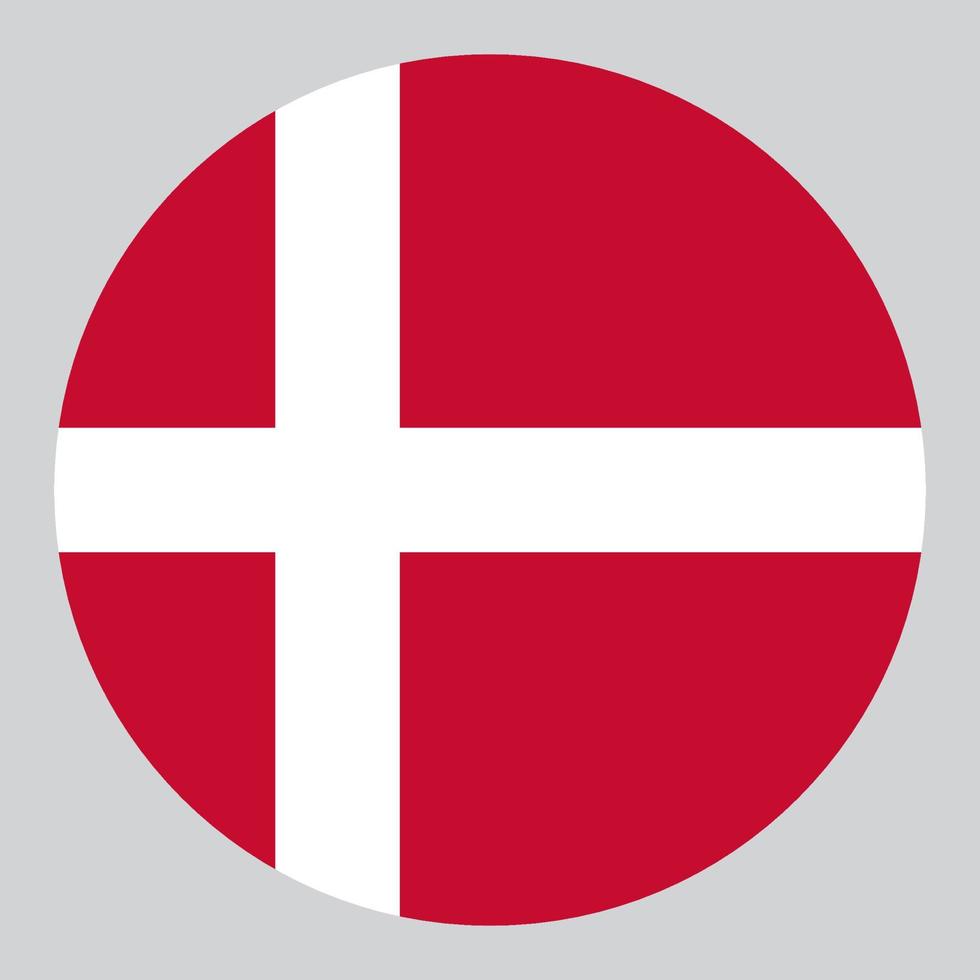 flat circle shaped Illustration of Denmark flag vector