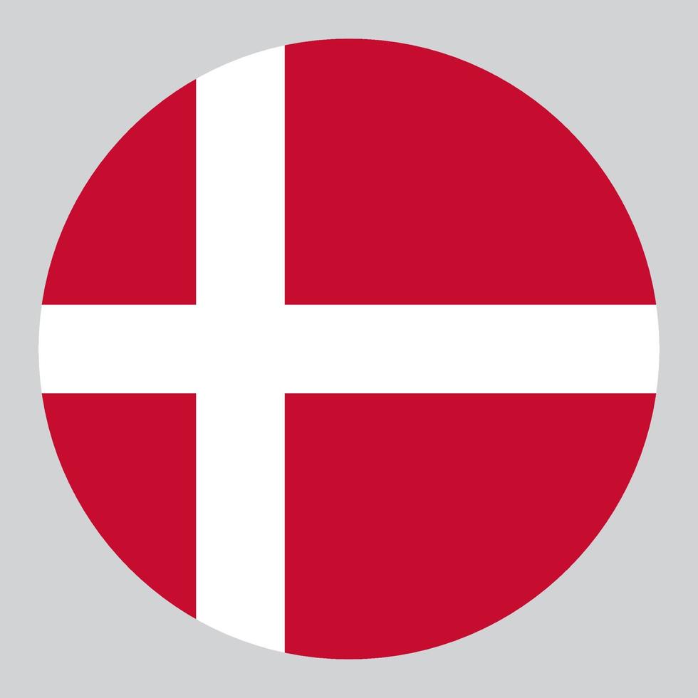 flat circle shaped Illustration of Denmark flag vector