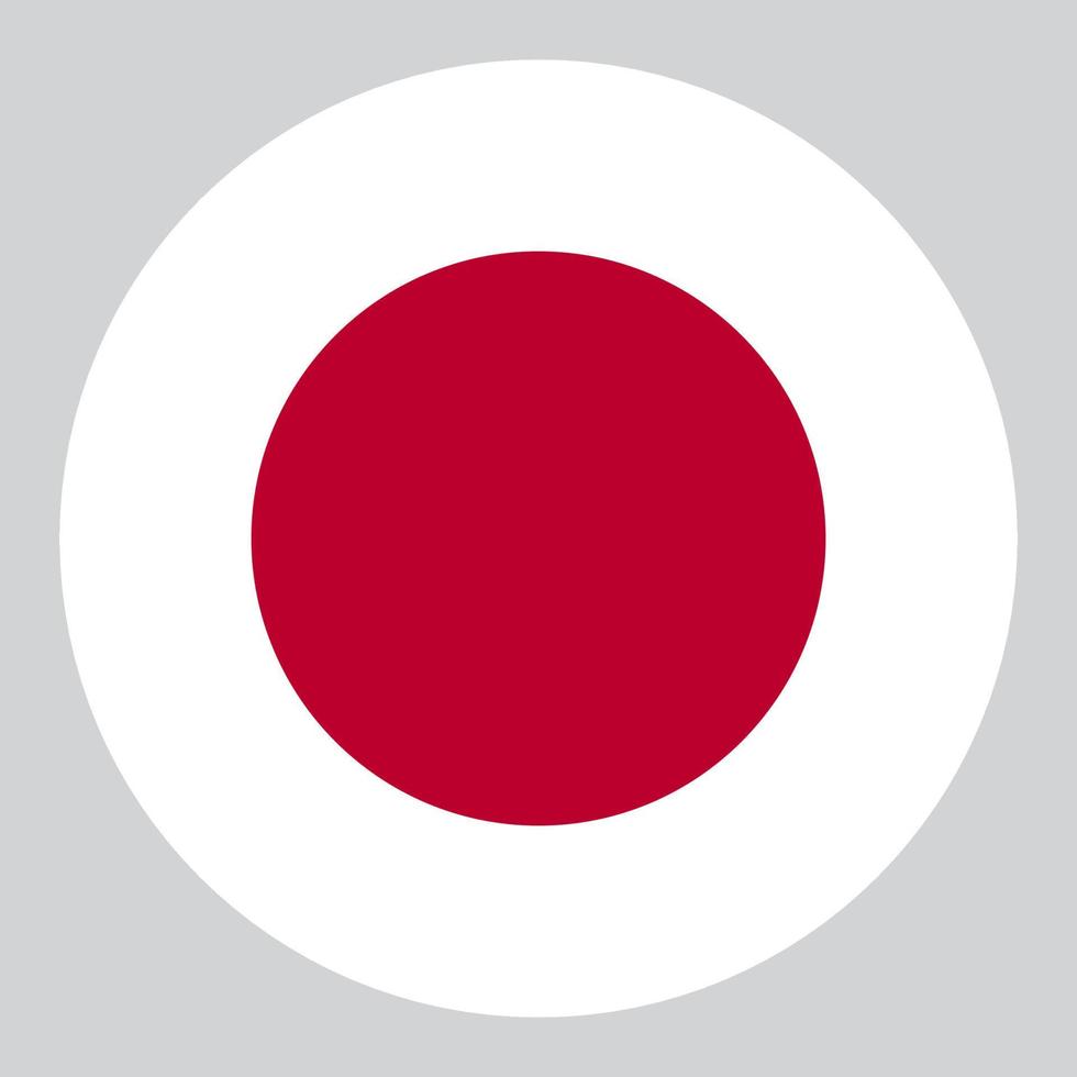 flat circle shaped Illustration of Japan flag vector