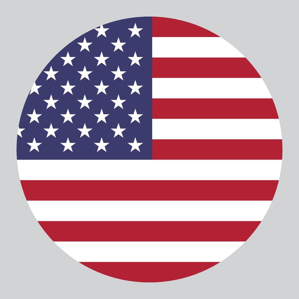 flat circle shaped Illustration of USA flag vector
