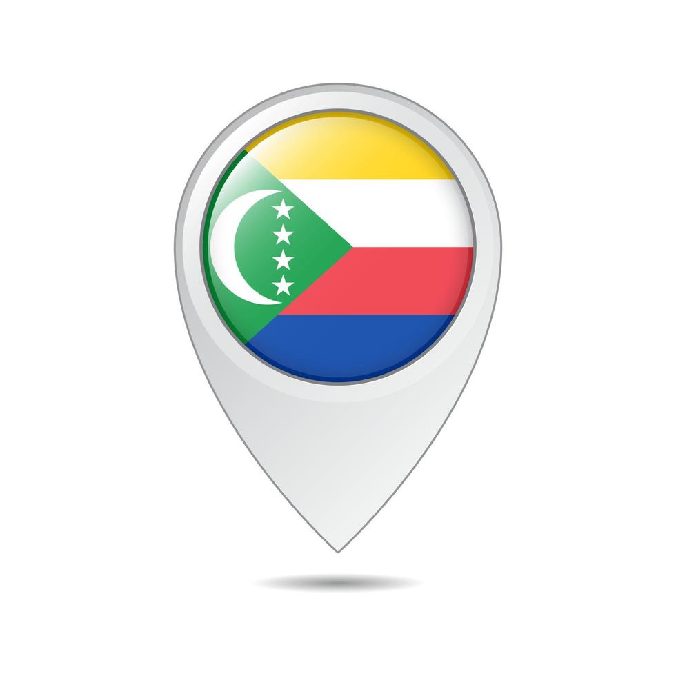 map location tag of comoros flag vector