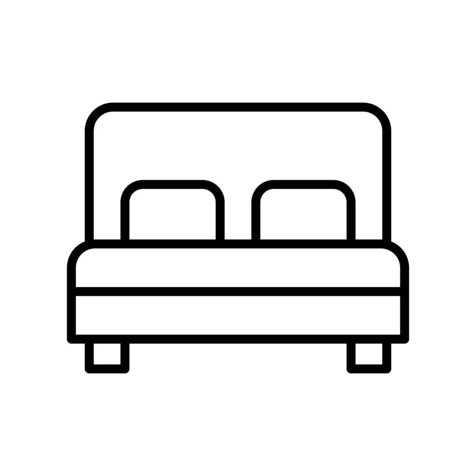 opciones de cama icono de hotel vector de estilo de línea plana para diseño gráfico y web