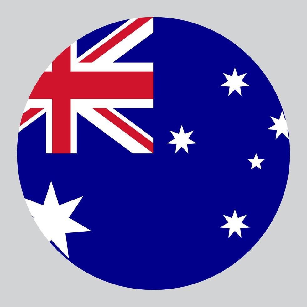 flat circle shaped Illustration of Australia flag vector