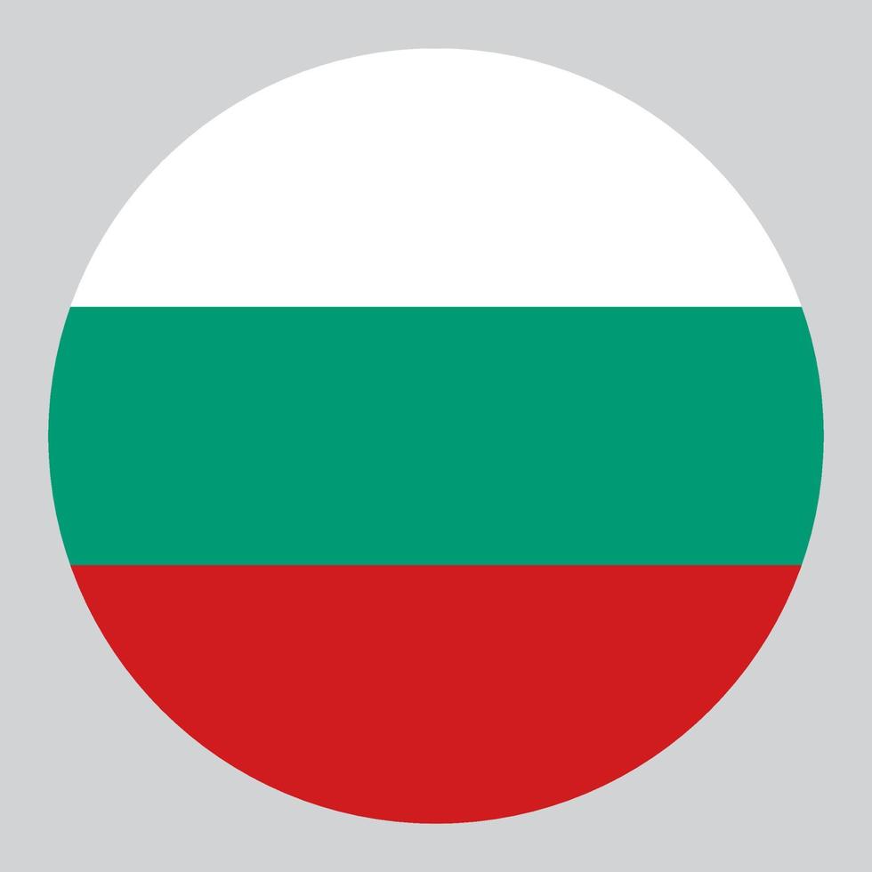 ilustración en forma de círculo plano de la bandera de bulgaria vector