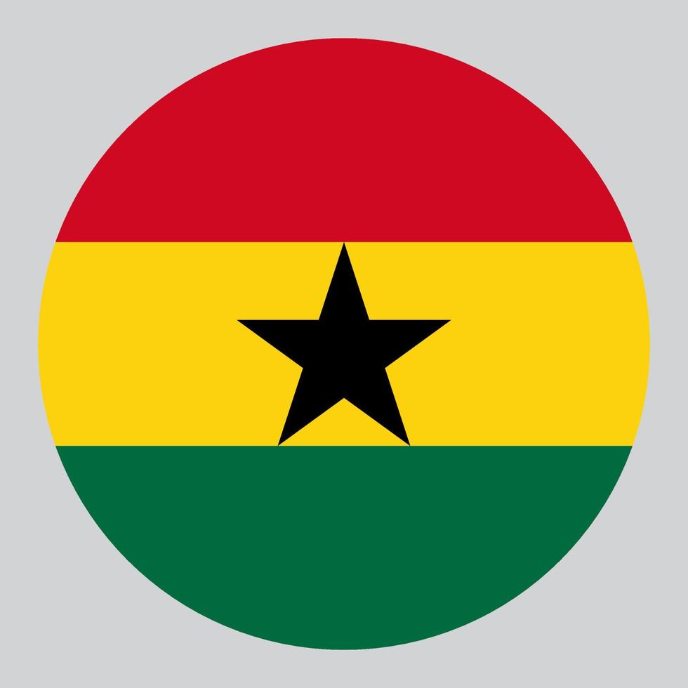 flat circle shaped Illustration of Ghana flag vector