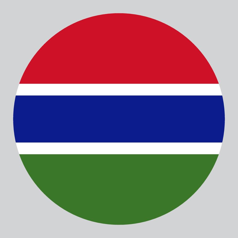 flat circle shaped Illustration of Gambia flag vector