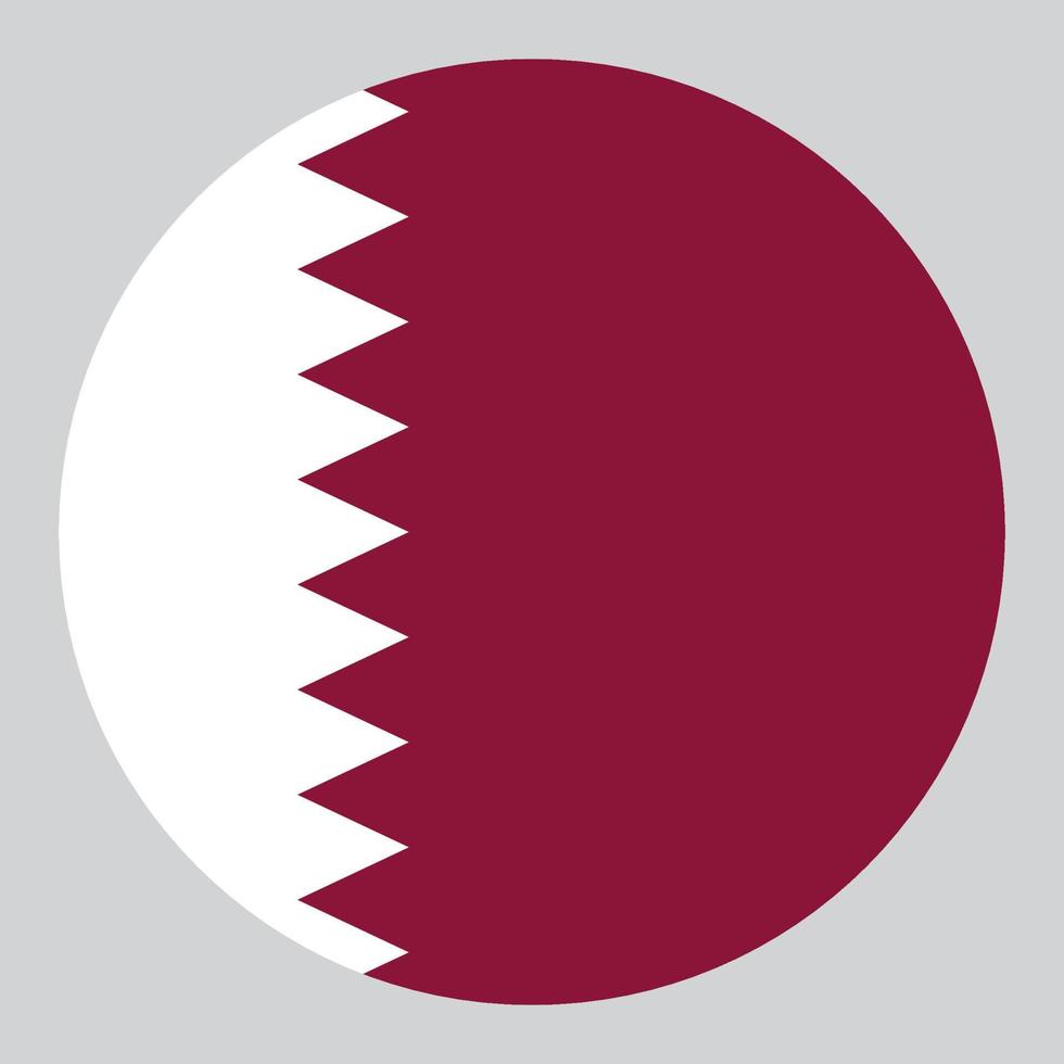 flat circle shaped Illustration of Qatar flag vector