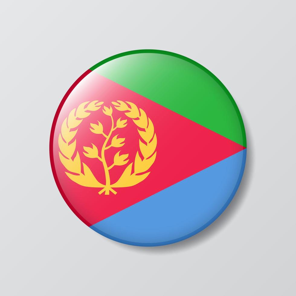 glossy button circle shaped Illustration of Eritrea flag vector