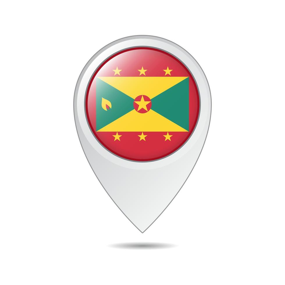 map location tag of Grenada flag vector