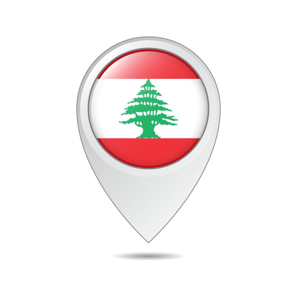 map location tag of Lebanon flag vector