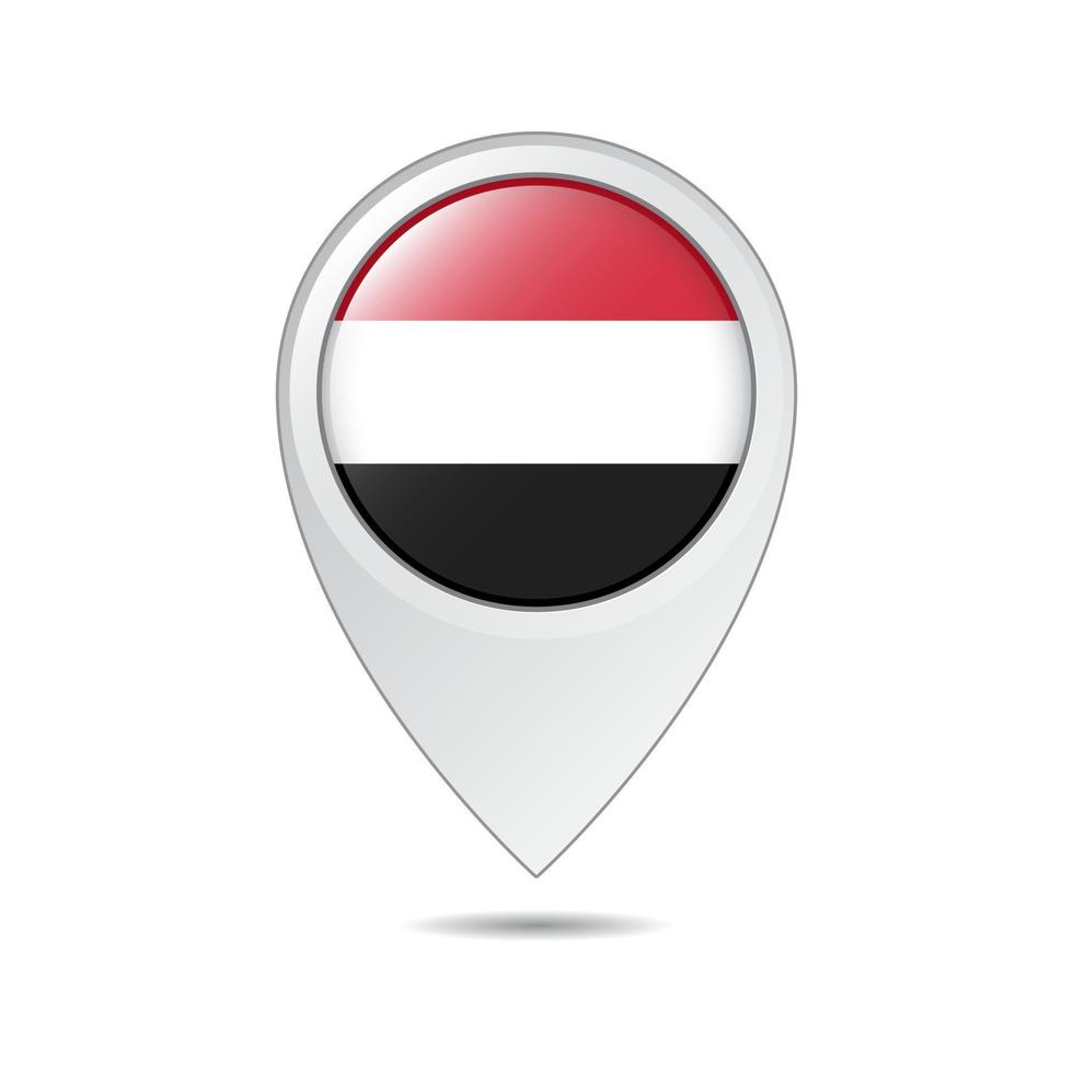 map location tag of Yemen flag vector