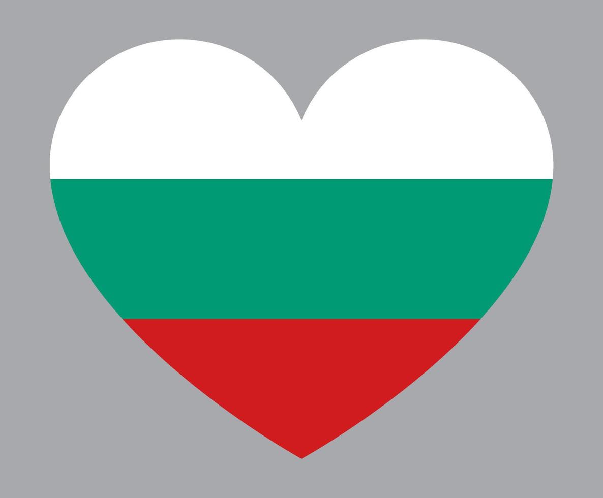 flat heart shaped Illustration of Bulgaria flag vector