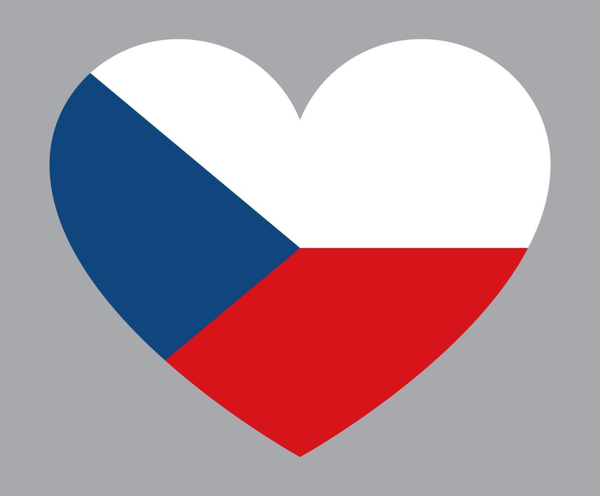 flat heart shaped Illustration of Czech Republic flag vector