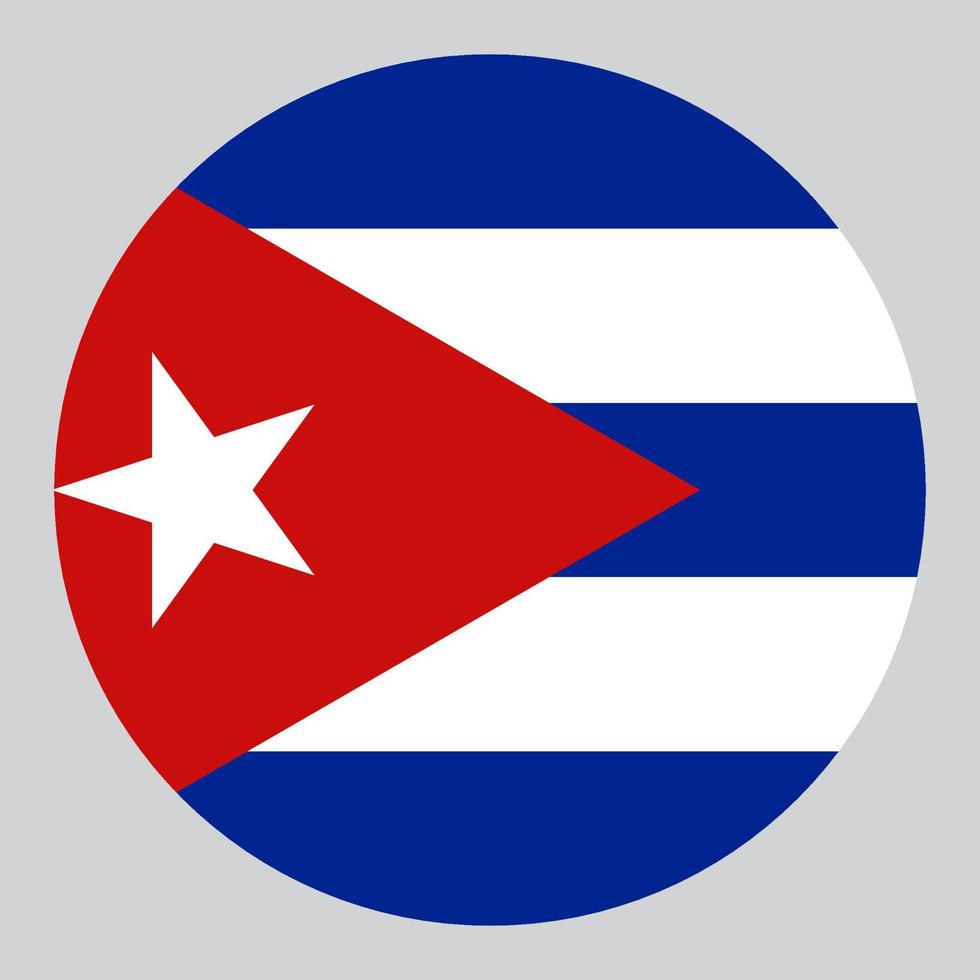 flat circle shaped Illustration of Cuba flag vector