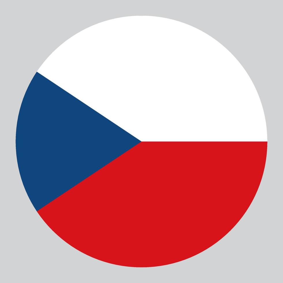 flat circle shaped Illustration of Czech Republic flag vector